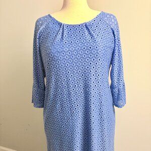 Cobalt blue, geometric patterned, R & K dress